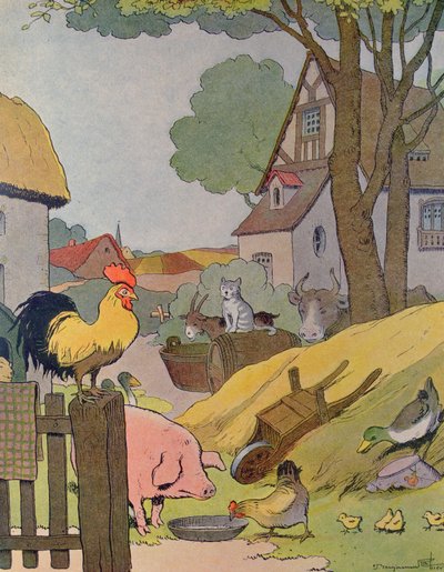 Il cortile della fattoria, illustrazione da 